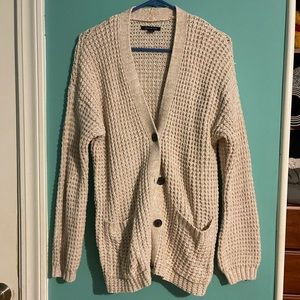 American Eagle Cardigan in Beige, Size Medium